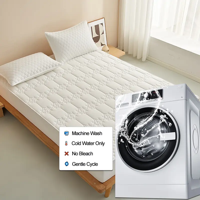 Waterproof Mattress Protector - Mattress Cover, Noiseless & Hypoallergenic, 100% Cotton Surface Layer,Cooling Breathable