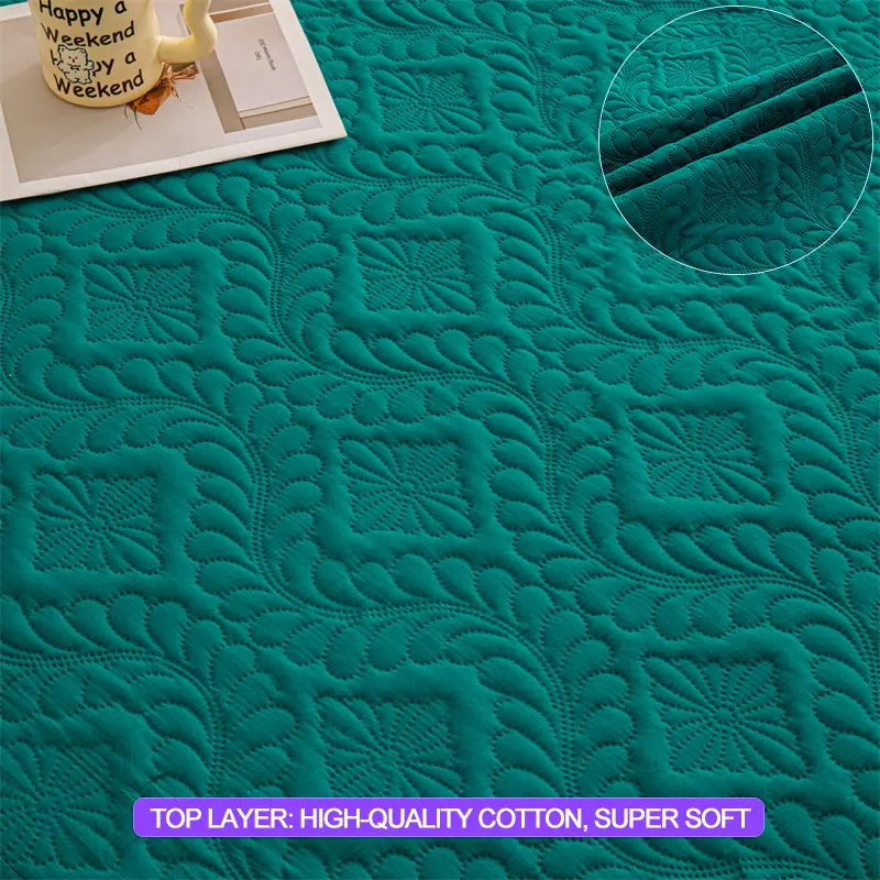 Hypoallergenic Waterproof Mattress Protector - Breathable Anti-Mite & Anti-Bacterial Mattress Cover, Single/Double, Lnk green