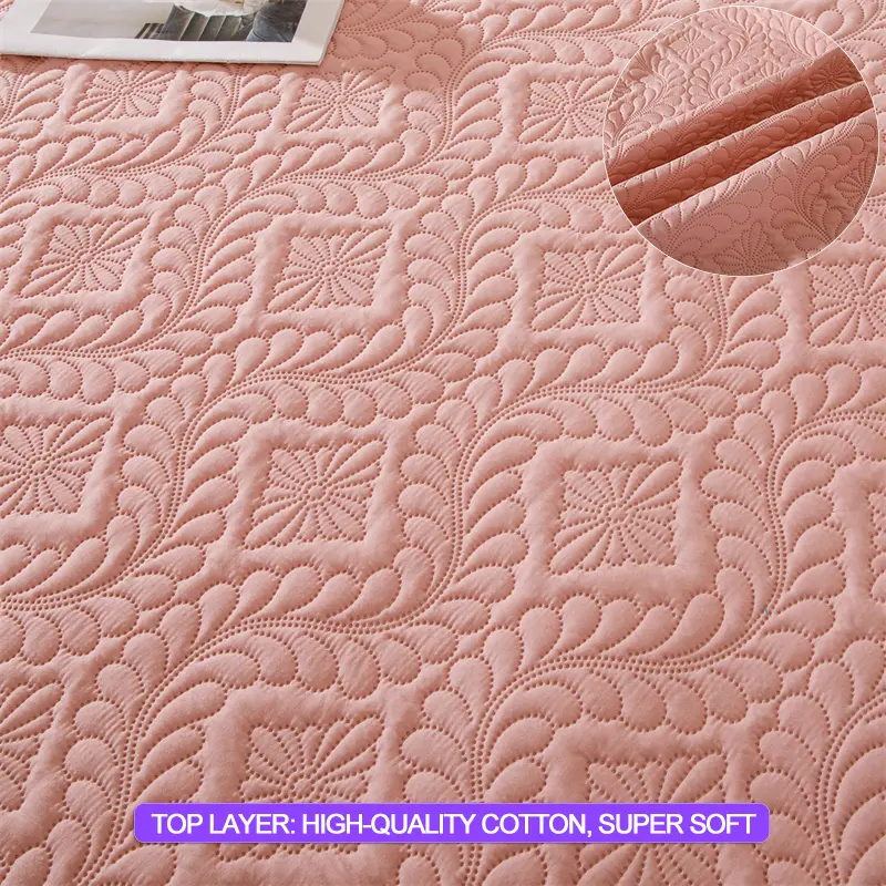 Hypoallergenic Waterproof Mattress Protector - Breathable Anti-Mite & Anti-Bacterial Mattress Cover, Single/Double, Pink