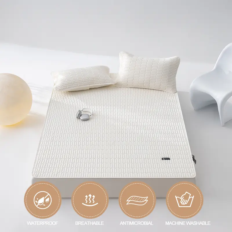 Premium Waterproof Mattress Protector - Multi Sizes, Antibacterial Noiseless, 100% Cotton Top Mattress Cover, Thick Fitted Sheet