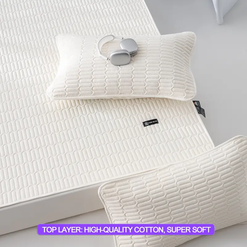 Premium Waterproof Mattress Protector - Multi Sizes, Antibacterial Noiseless, 100% Cotton Top Mattress Cover, Thick Fitted Sheet