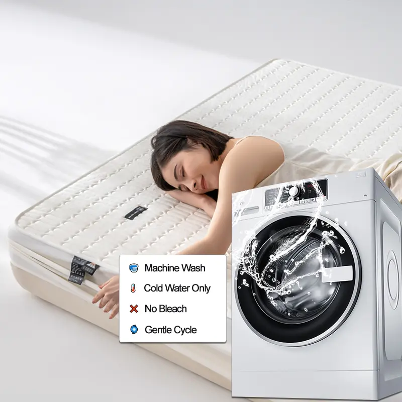 Premium Waterproof Mattress Protector - Multi Sizes, Antibacterial Noiseless, 100% Cotton Top Mattress Cover, Thick Fitted Sheet