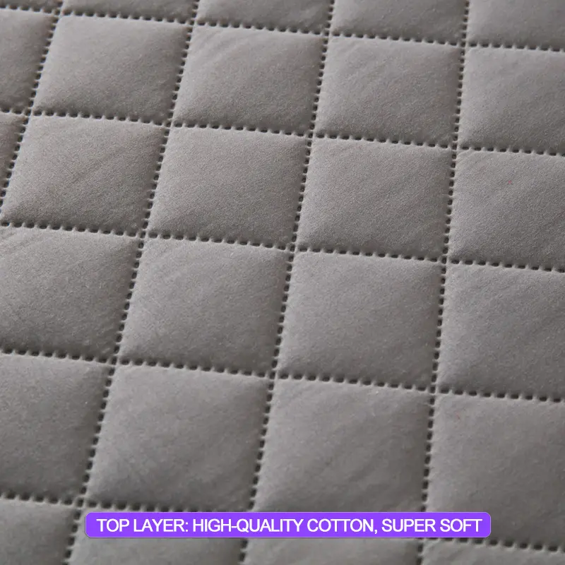 Waterproof Mattress Cover Hypoallergenic Mattress Protector Anti-mite Anti-bacterial Fitted Sheet Mattress Topper Pad, Dark gray