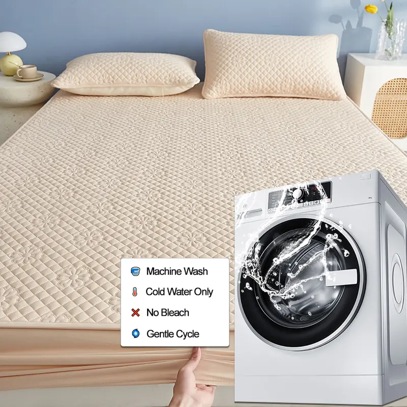New Waterproof Mattress Protector Breathable Mattress Cover Anti-mite Anti-bacterial 160x200 140x200 Single Double, Khaki