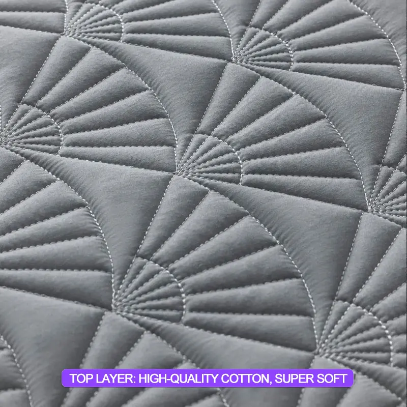 Premium Waterproof Mattress Cover Thickened Durable Mattress Protector- Noiseless, Anti-Bacterial, Anti-mites,Breathable, Grey