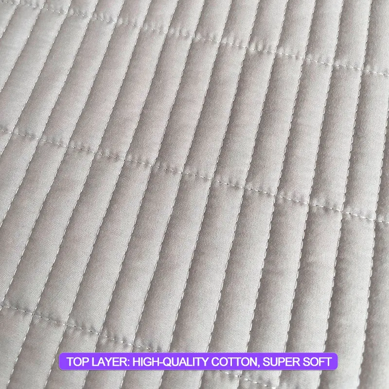 Waterproof Mattress Cover Breathable Mattress Protector Anti-mite Anti-bacterial Bed Fitted Sheet Double/140/160,Light gray