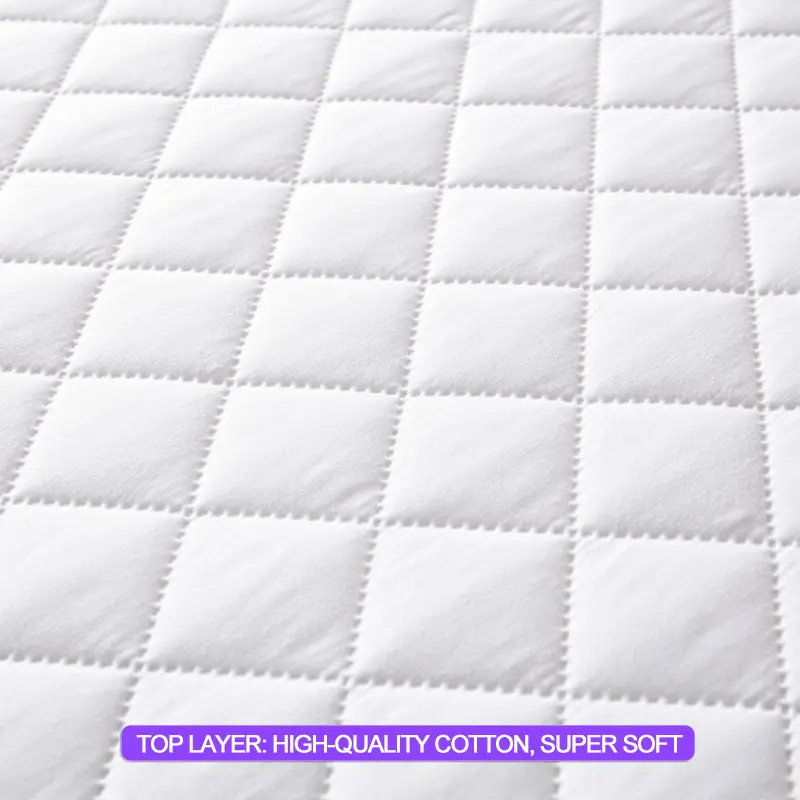 Waterproof Mattress Protector - Anti-Mite & Anti-Bacterial Mattress Cover, Breathable Fitted Sheet Cover for Bed 140/160/White