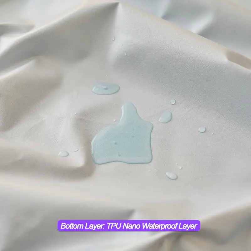 Waterproof Dust-proof Fitted Sheet,Silent Mattress Protector, Soft Mattress Cover,30cm Deep Pocket(No Pillowcase),Solid Color