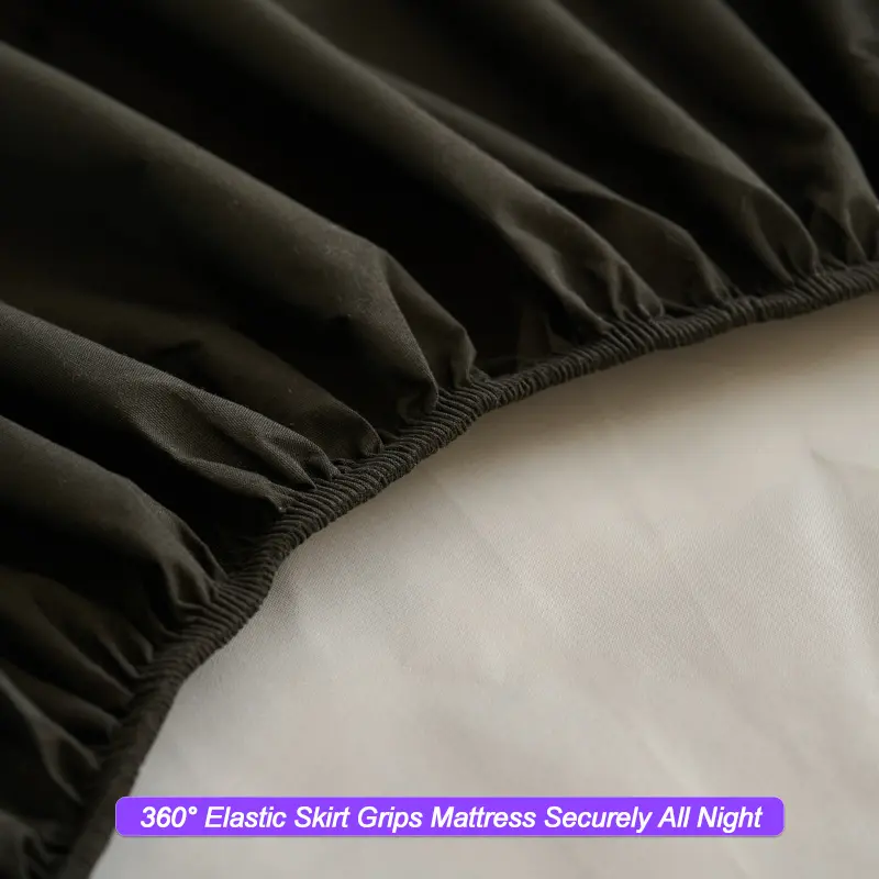 Waterproof Fitted Sheet Anti-Slip,Elastic Skirt, Silent Mattress Protector Soft Mattress Cover, 30cm Deep Pocket(No Pillowcase)