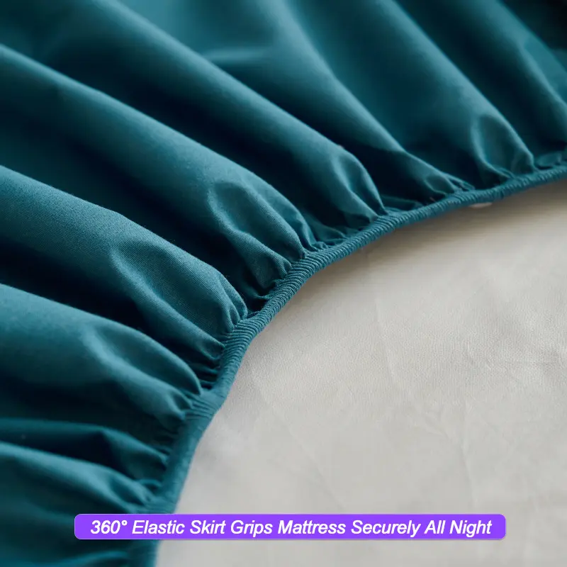 Waterproof Dust-proof Fitted Sheet,Silent Mattress Protector, Soft Mattress Cover,30cm Deep Pocket(No Pillowcase),Solid Color