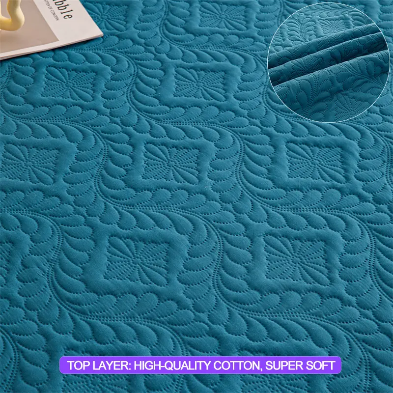 Hypoallergenic Waterproof Mattress Protector - Breathable Anti-Mite & Anti-Bacterial Mattress Cover, Single/Double, Noble Blue