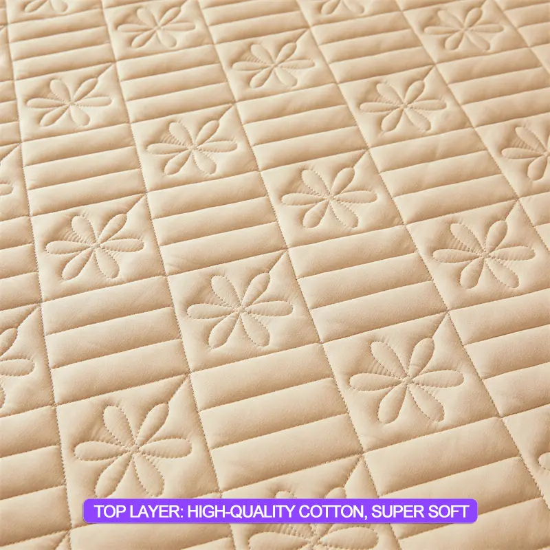 Premium Waterproof Mattress Cover - Thickened & Breathable, Skin-Friendly Anti-Bacterial Mattress Protector,Fitted Sheet, Khaki