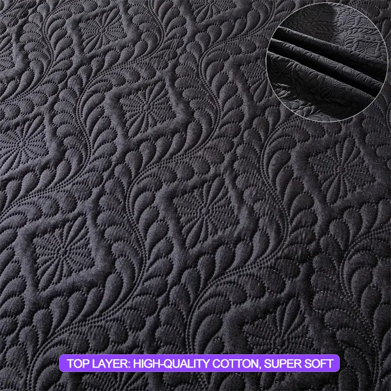 Waterproof Mattress Protector 1Piece, Breathable Anti-mite Anti-bacterial Mattress Cover,Hypoallergenic Fitted Bed Sheet,Black