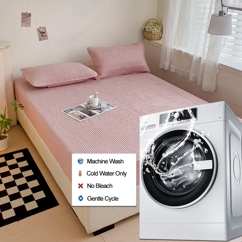 Waterproof Mattress Protector - Breathable Mattress Cover, Anti-Mite,Anti-Bacterial - Fitted Sheet for Single/Double/Bean paste