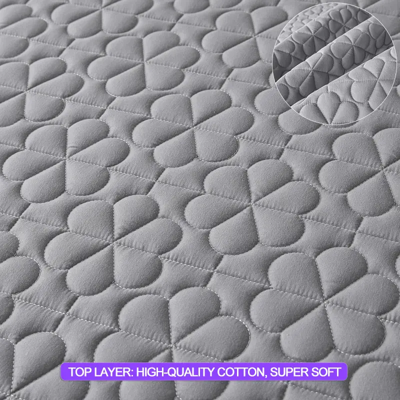 Waterproof Mattress Protector Premium Mattress Cover- Hypoallergenic Antibacterial,Anti-mites,for Single Couple Bed, Grey