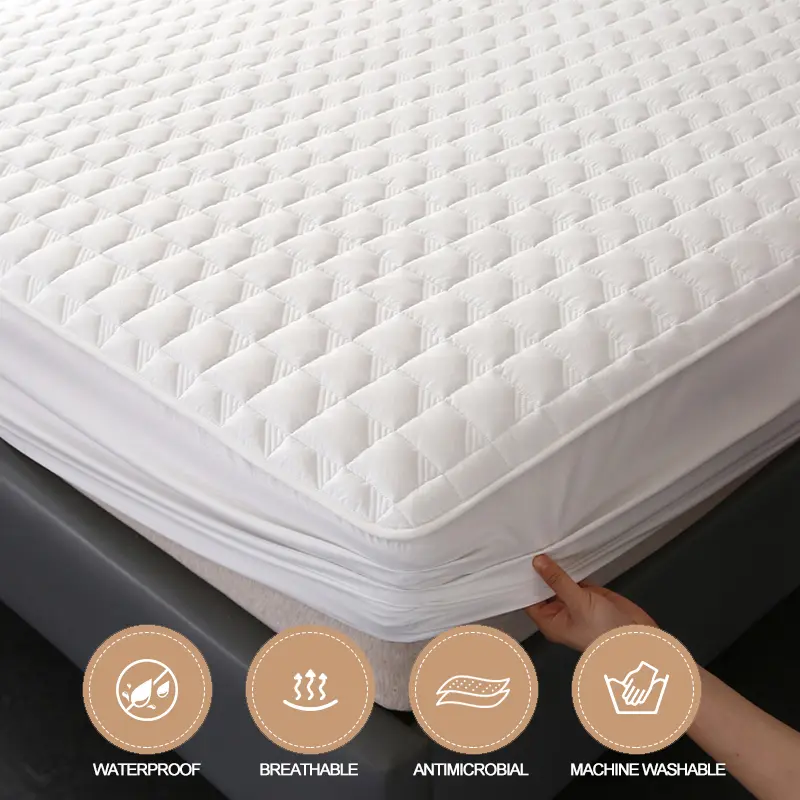 Waterproof Mattress Cover Plaid Mattress Protector Hypoallergenic Bed Fitted Sheet Antibacterial Twin Full Quuen King 140/160