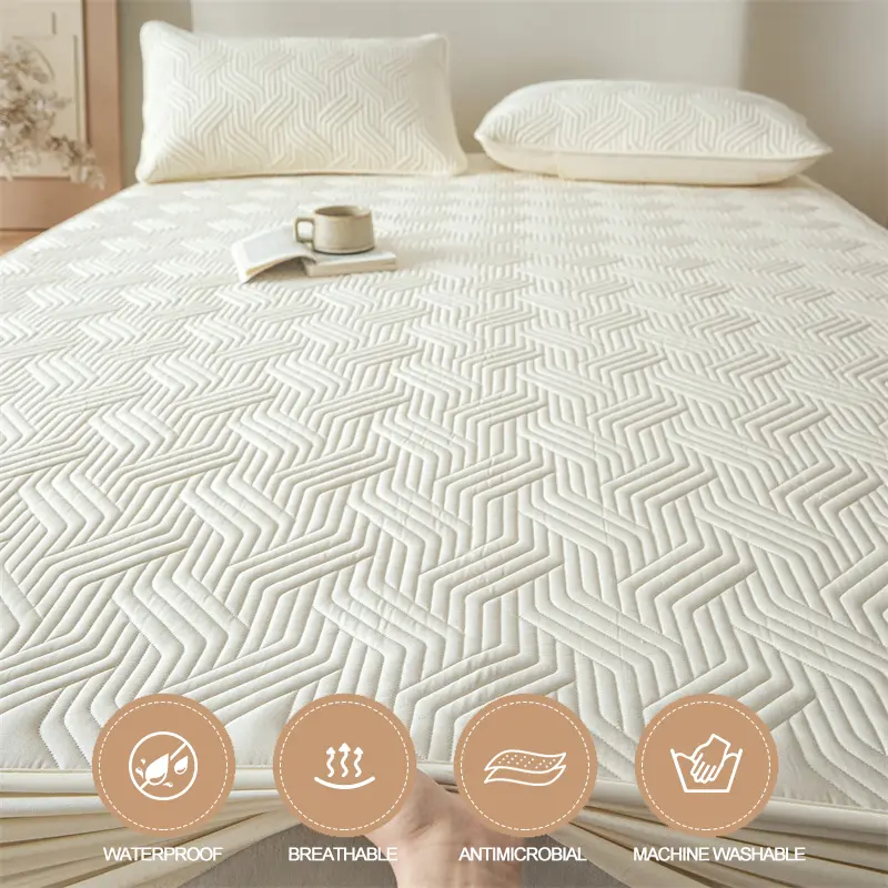 Luxury Waterproof Mattress Protector – Mattress Cover Hypoallergenic & Anti-Mite, Antibacterial Bed Cover,Real Luxury Bedding