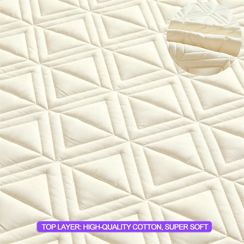 Waterproof Mattress Cover Thicken Mattress Protector Quilted Breathable Bed Fitted Sheet Anti-mite Anti-bacterial, White