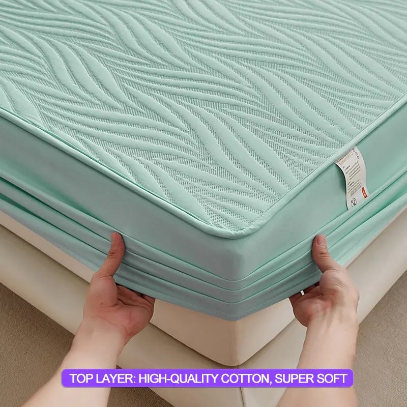 Waterproof Thicken Mattress Cover Breathable Mattress Protector Durable Fitted Sheet Skin-Friendly Antibacterial Hypoallergenic