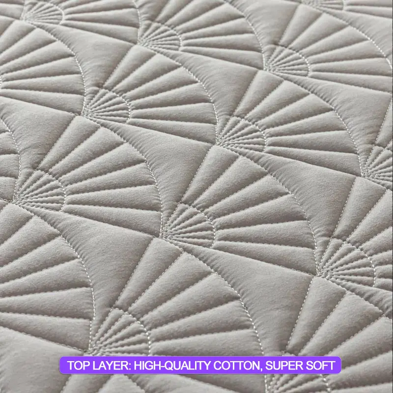 Waterproof Mattress Cover Thickened Durable Mattress Protector- Noiseless, Anti-Bacterial, Anti-mites,Breathable, Light gray