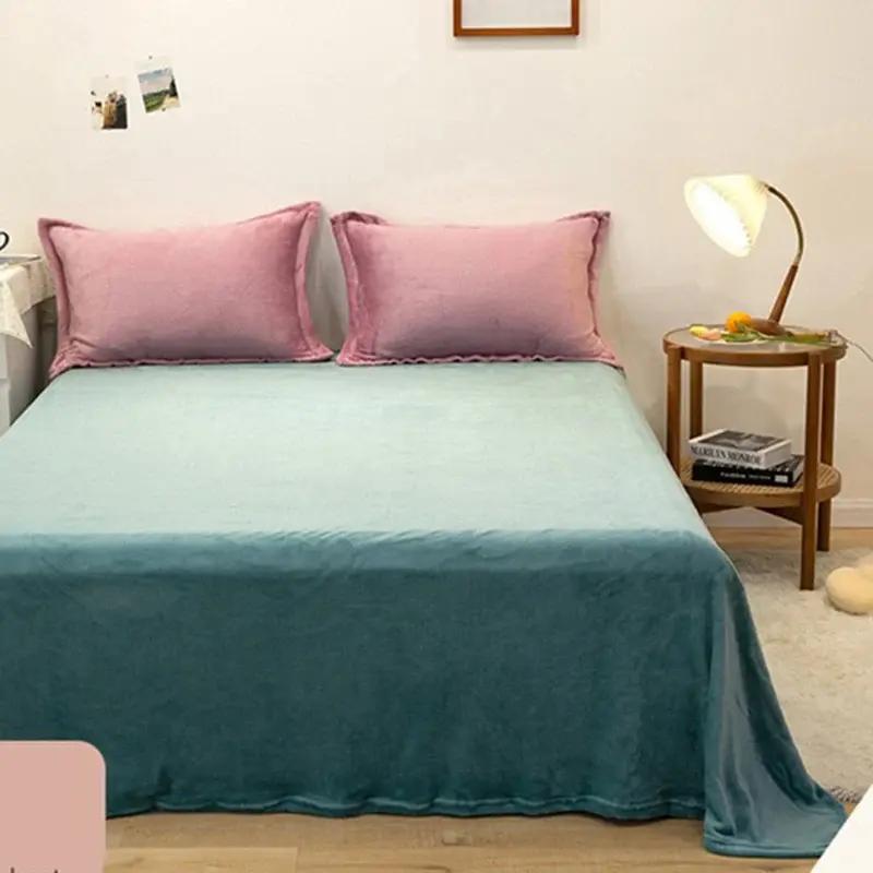 Ultra-thick Flannel Fleece King Size Bedding Set for Winter Warm Flocked Queen Duvet Cover Set Single Double Plush Bedding Sets