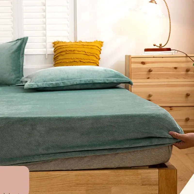 Ultra-thick Flannel Fleece King Size Bedding Set for Winter Warm Flocked Queen Duvet Cover Set Single Double Plush Bedding Sets