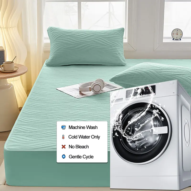 Waterproof Thicken Mattress Cover Breathable Mattress Protector Durable Fitted Sheet Skin-Friendly Antibacterial Hypoallergenic