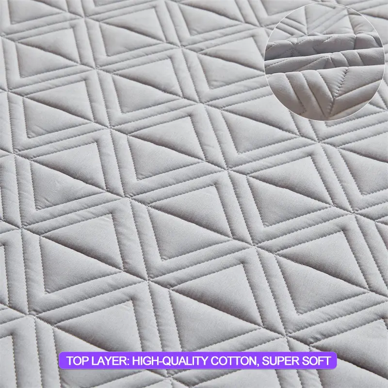 Waterproof Mattress Cover Thicken Mattress Protector Quilted Breathable Bed Fitted Sheet Anti-mite Anti-bacterial, Grey