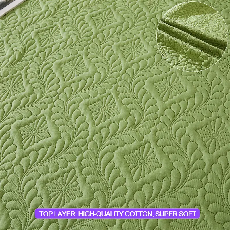 Hypoallergenic Waterproof Mattress Protector - Breathable Anti-Mite & Anti-Bacterial Mattress Cover, Single/Double, Fresh green