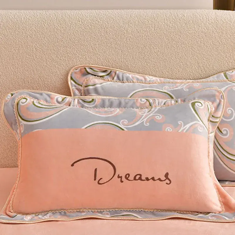 High Quality Milk Velvet Autumn Winter Warm Bedding Set Queen Thicken Warmth Duvet Cover Set with Sheet Quilt Cover Pillowcase
