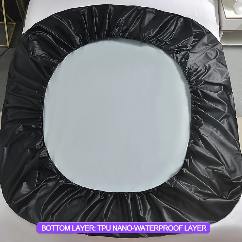 Waterproof Fitted Bed Sheet With Elastic Band Anti-slip Silent Mattress Cover Smooth Mattress Protector(Without Pillowcase)