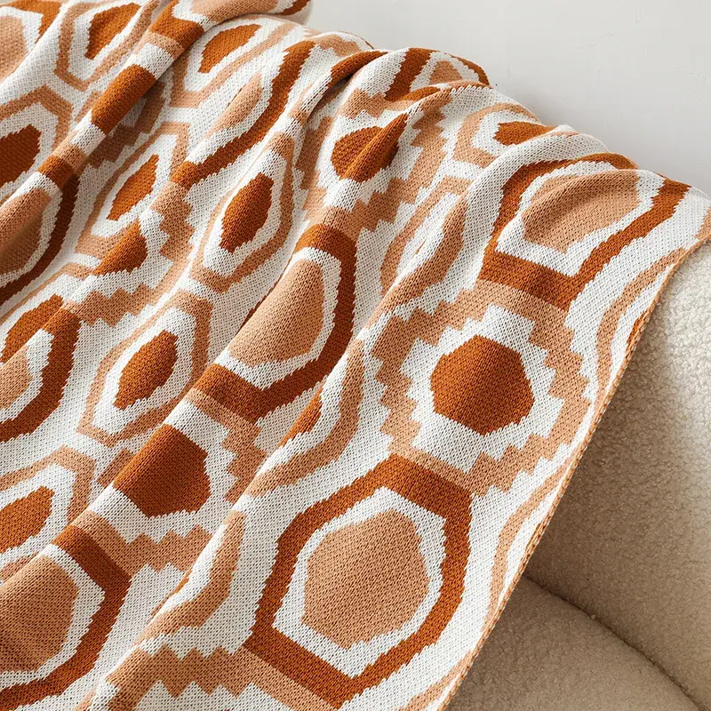 Bohemian Thick Winter Blanket for Office Nap Skin Friendly Multifunctional Single Bed Cover A-Class Aircraft Blanket for Travel