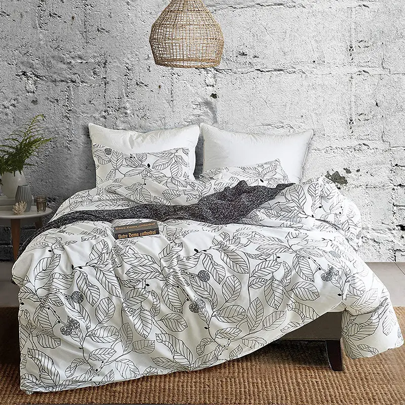 Ultra-Soft Boho Bedding Sets, Lightweight Brushed Microfiber Bohemian Chic Striped Quilt Cover with 51x76cm Pillowcase