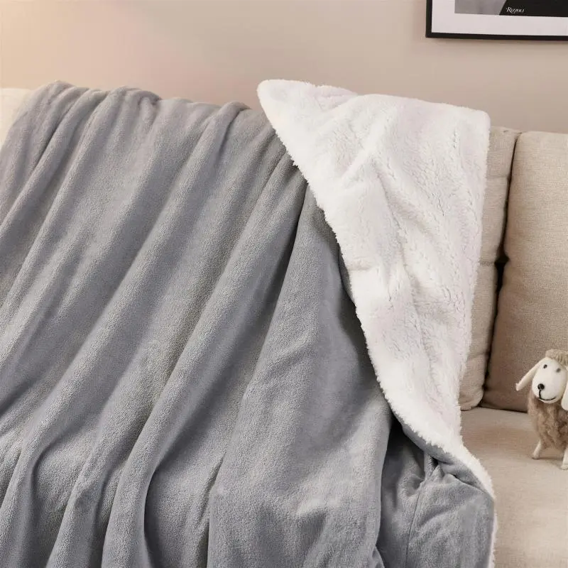Sherpa Blanket Twin Thick Warm Blanket for Winter Bed Super Soft Fuzzy Flannel Fleece/wool Like Reversible Velvet Plush Blanket