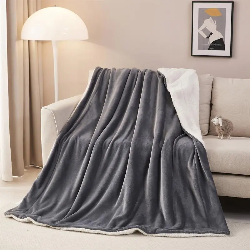 Sherpa Blanket Twin Thick Warm Blanket for Winter Bed Super Soft Fuzzy Flannel Fleece/wool Like Reversible Velvet Plush Blanket