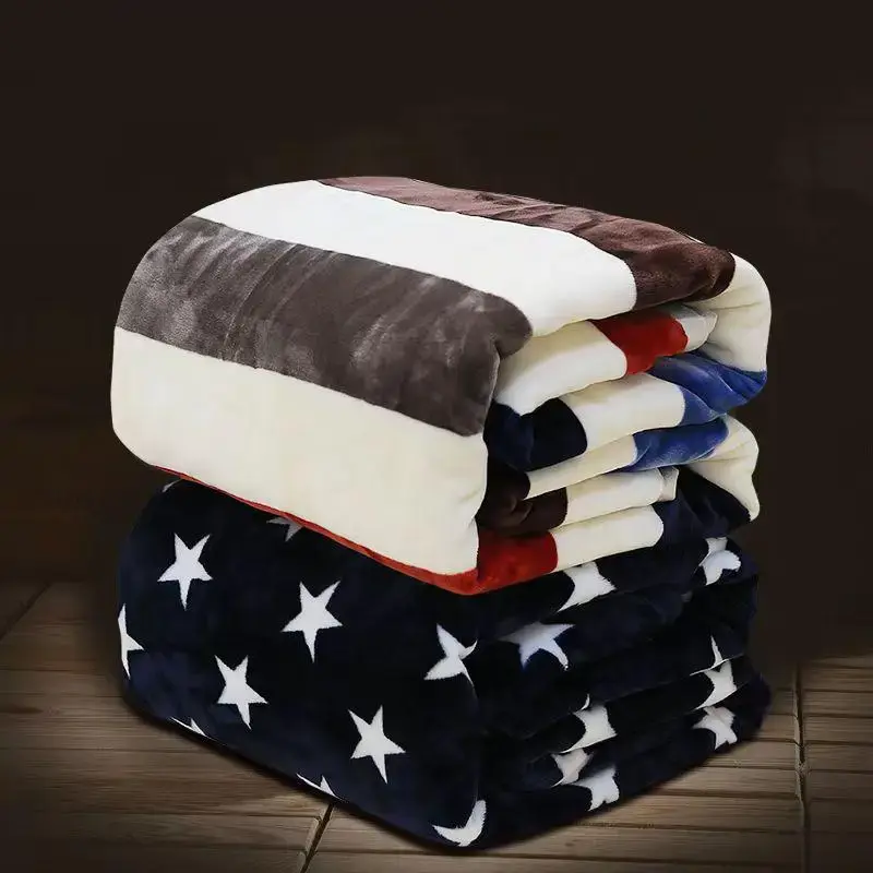 Thin Blanket for Summer Fall Coral Fleece Flannel Blanket for Beds Flower Printed Plaids for Bed Single/Queen/King Size Blanket