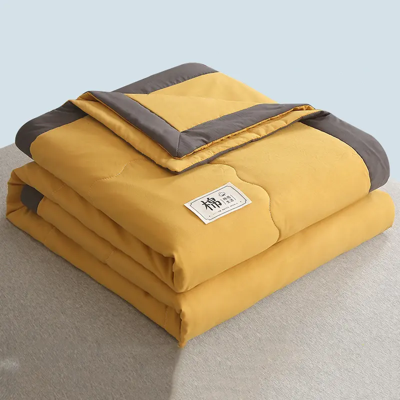 Simple 100% Pure Cotton Filling Summer Quilt A-grade washable Air-conditioning Quilts Soft Skin Friendly Breathable Thin Blanket