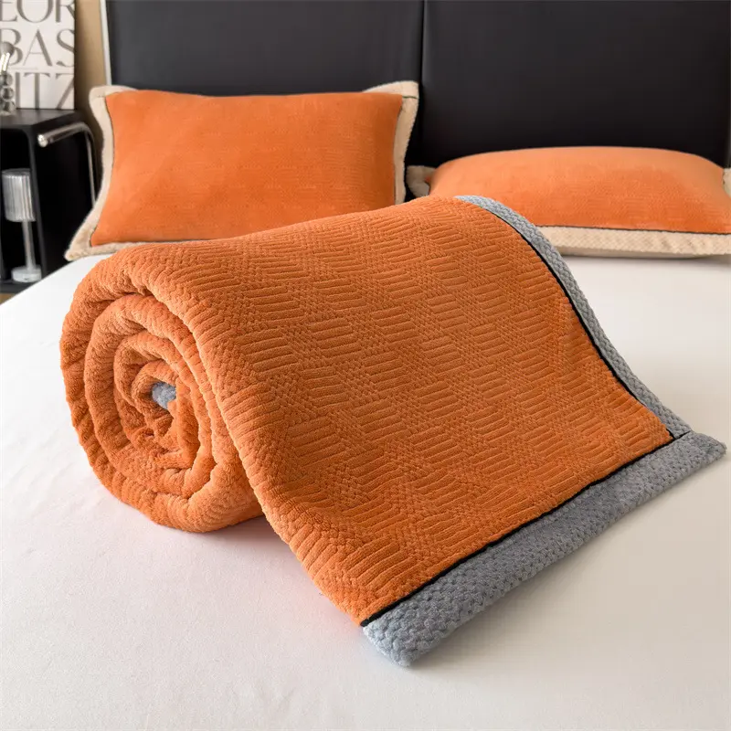 Carved Velvet Blanket Autumn Winter Warm Sofa Blanket Soft Comfortable Warmth Bed Blankets Throw Fluffy Breathable Bed Sheets