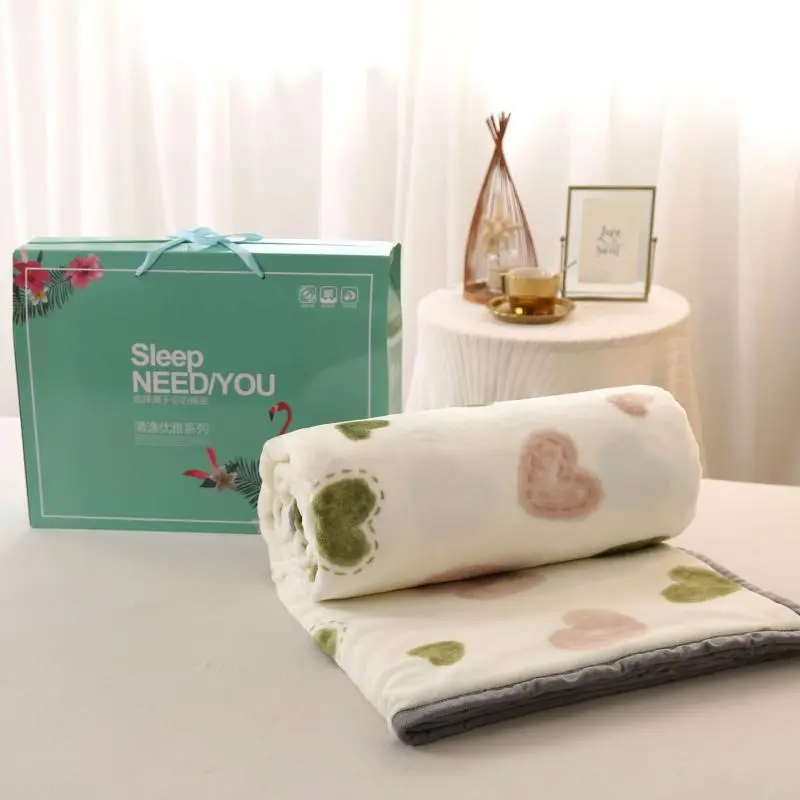 Clearance_Reinforced Thickness Flannel Two-sided Multifunction Warm Lid Blanket