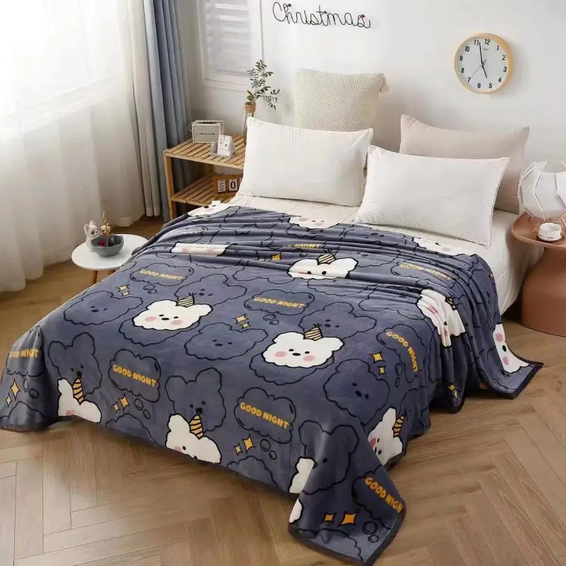 Clearance_Reinforced Thickness Flannel Two-sided Multifunction Warm Lid Blanket