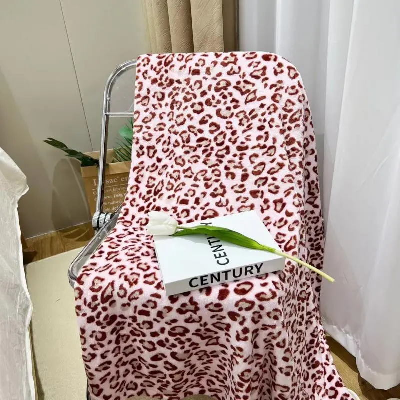 Summer Autumn Leopard Print Warm Blankets Dormitory Office Napping Blankets Sofa Air Conditioning Room Blankets