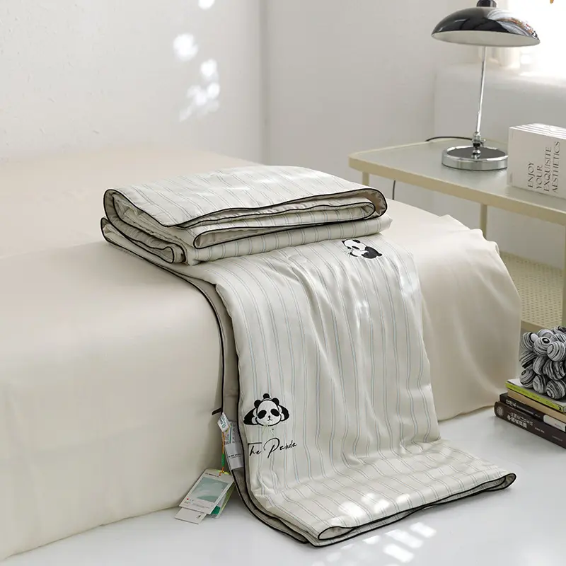 4pcs Tencel Cotton Summer Quilt set with sheets pillowcases, Air Conditioning Quilt, Machine Washable Lyocell Fiber Quilt