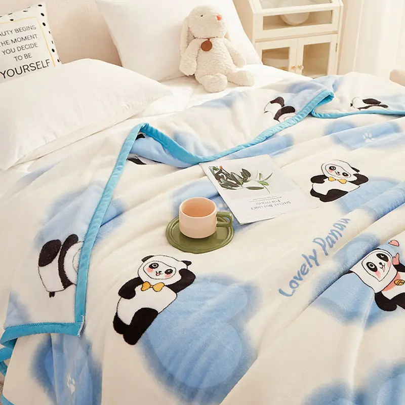Artificial Ferrets Velvet Autumn Warm Sleeping Blankets for Bed Skin Friendly Flannel Warmth Bed Sheet Soft Thickened Blanket