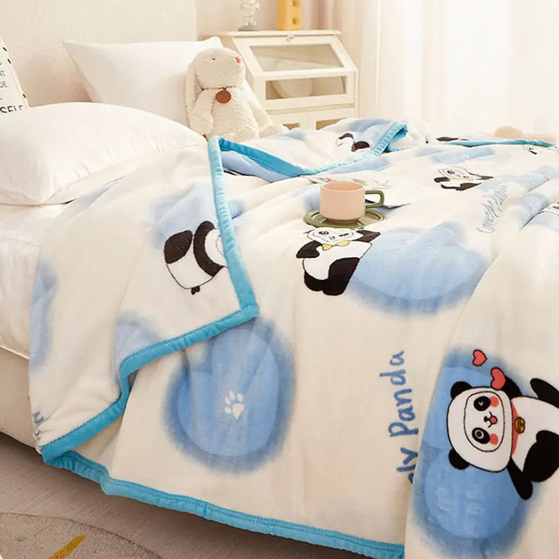 Artificial Ferrets Velvet Autumn Warm Sleeping Blankets for Bed Skin Friendly Flannel Warmth Bed Sheet Soft Thickened Blanket