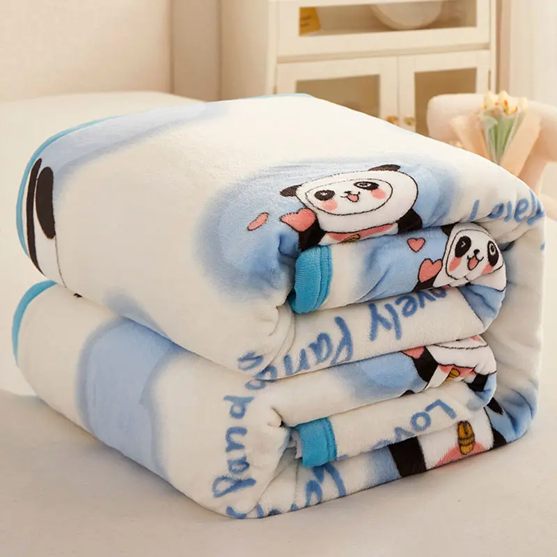 Artificial Ferrets Velvet Autumn Warm Sleeping Blankets for Bed Skin Friendly Flannel Warmth Bed Sheet Soft Thickened Blanket