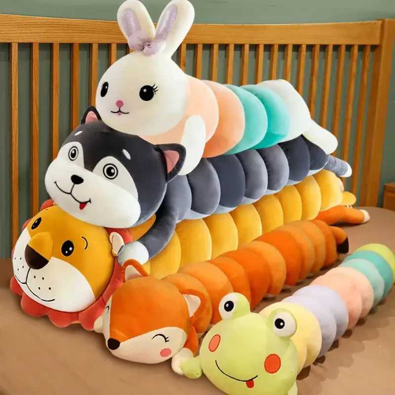 Lovely Cartoon Animal Caterpillar Long Throw Pillows Soft Fluffy Side Sleeping Body Pillow Sleep Pregnancy Leg Gripper Pillow