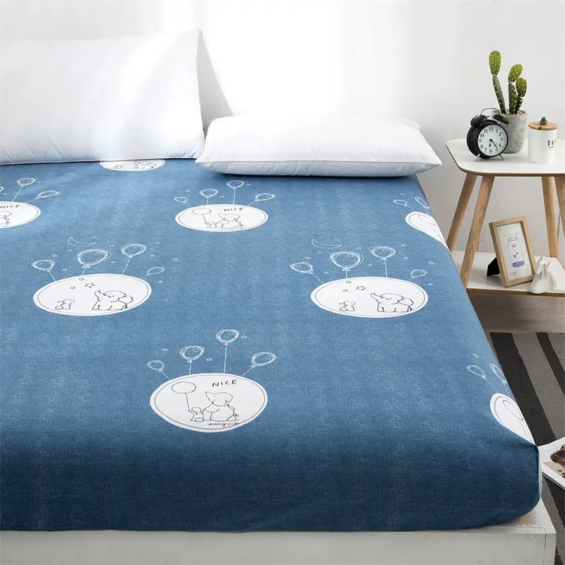 Plaid Printed King Size Fitted Bed Sheet Soft Single Double Bed Sheets Home with Elastic Band Fitted Sheet Full