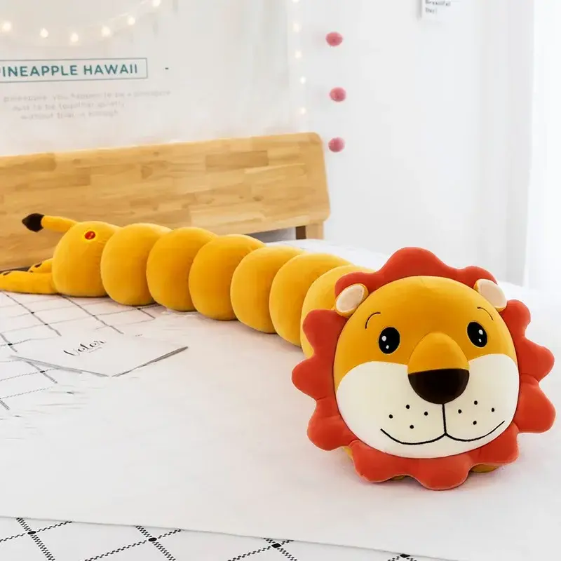 Lovely Cartoon Animal Caterpillar Long Throw Pillows Soft Fluffy Side Sleeping Body Pillow Sleep Pregnancy Leg Gripper Pillow