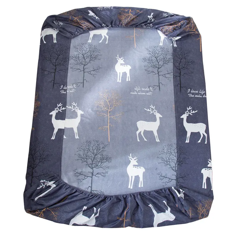 Plaid Printed King Size Fitted Bed Sheet Soft Single Double Bed Sheets Home with Elastic Band Fitted Sheet Full