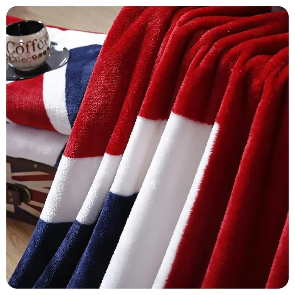 Flannel Bed Blankets-Warm and Plush Throw for Sofas, Cars, and Travel Machine-Washed English American Style Blankets